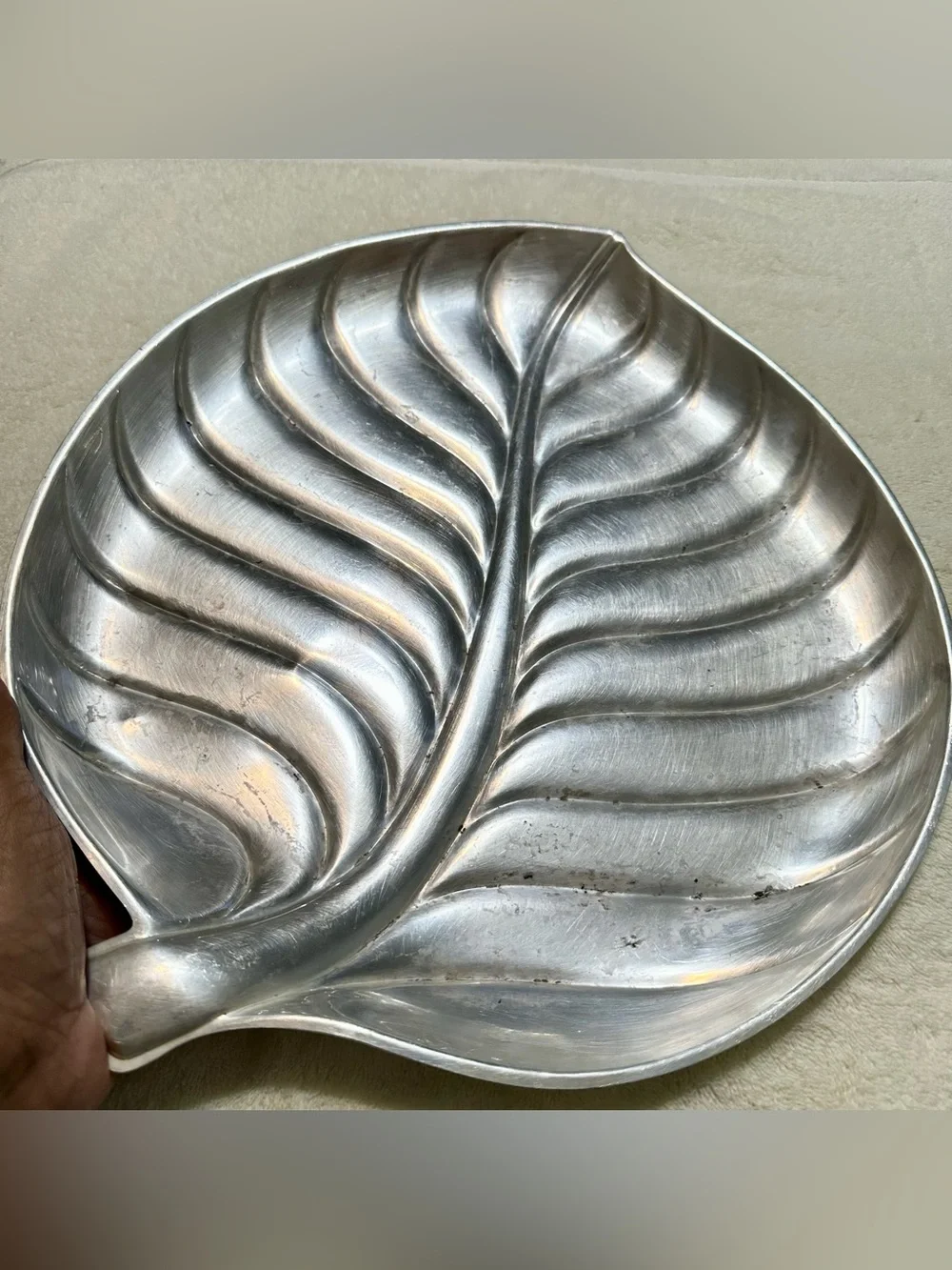 Vintage International Silver Co Leaf Tray 1950s Silverplate Platter 8199